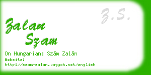 zalan szam business card