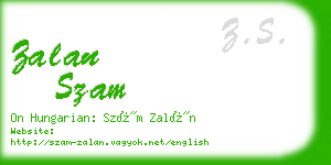 zalan szam business card